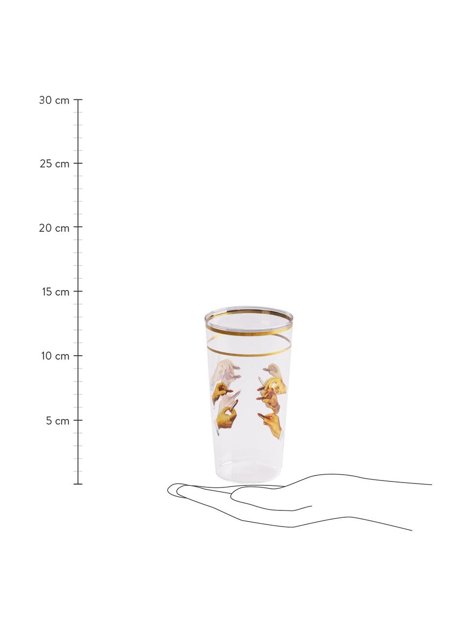 Designová sklenice Toiletpaper, Ruce s rtěnkami, Ø 7 cm, V 13 cm, 375 ml