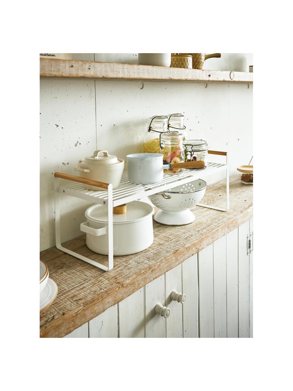 Küchenregal Tosca, Griffe: Holz, Weiß, Helles Holz, B 60 x H 22 cm
