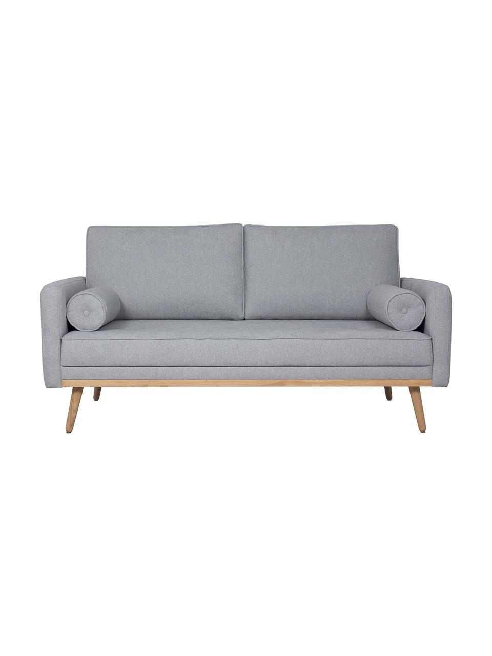 Sofa z nogami z drewna dębowego Saint (2-osobowa), Tapicerka: poliester Dzięki tkaninie, Niebieskoszara tkanina, S 169 x G 87 cm