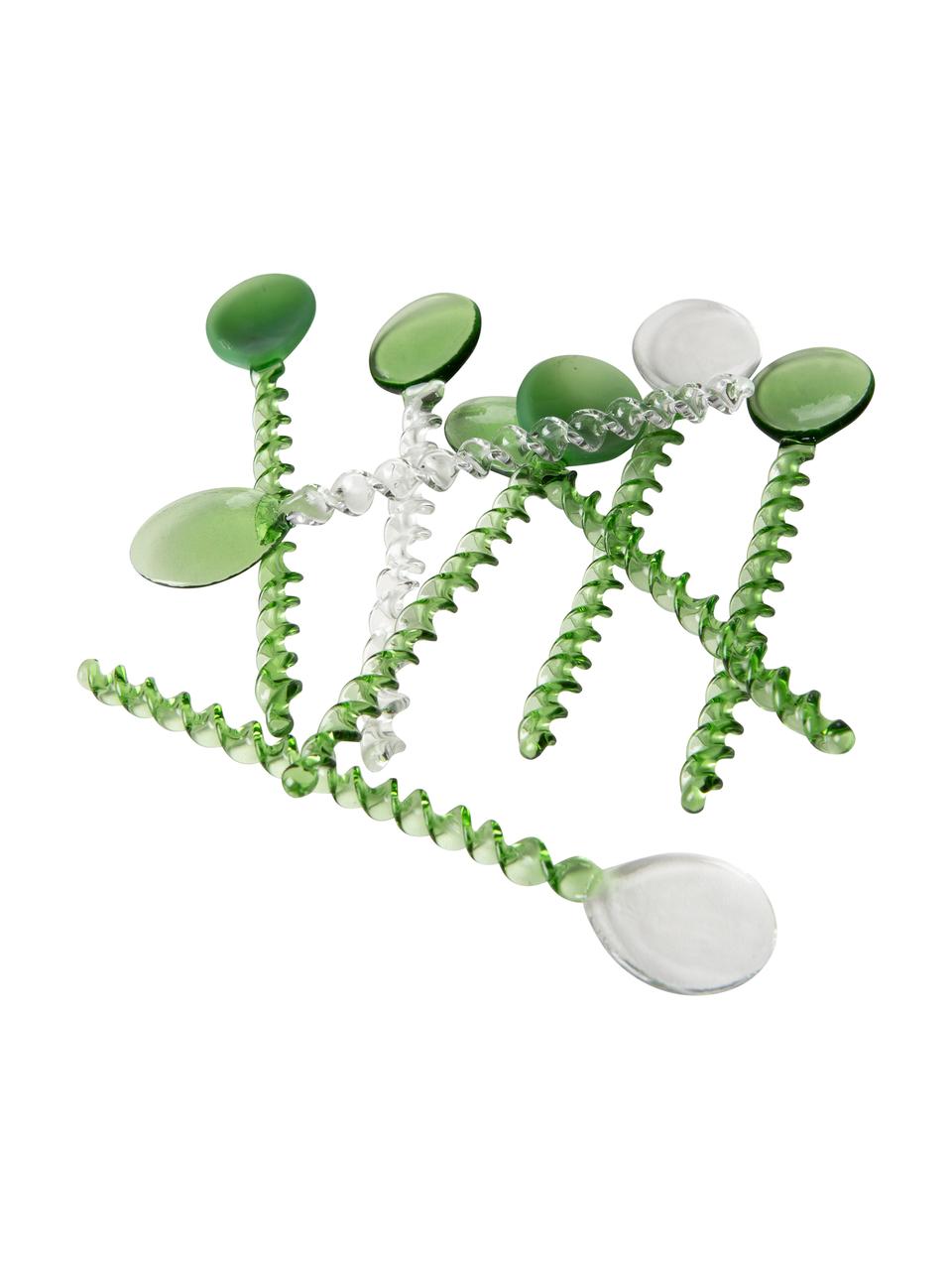 Petites cuillères à café en verre Emeralds, 4 pièces, Verre, Vert, transparent, long. 12 cm