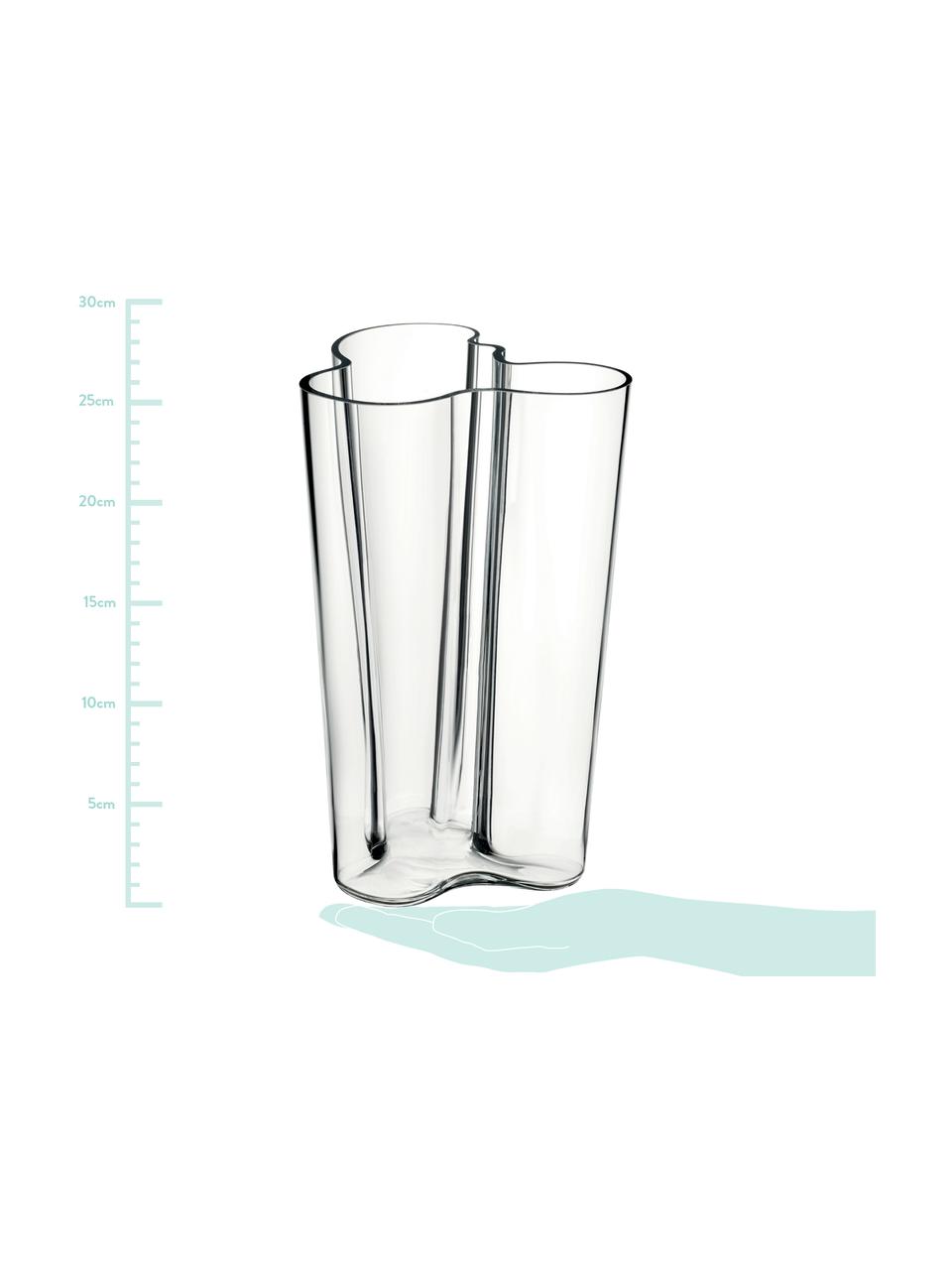 Design-Vase Alvar Aalto, Glas, Transparent, 17 x 25 cm