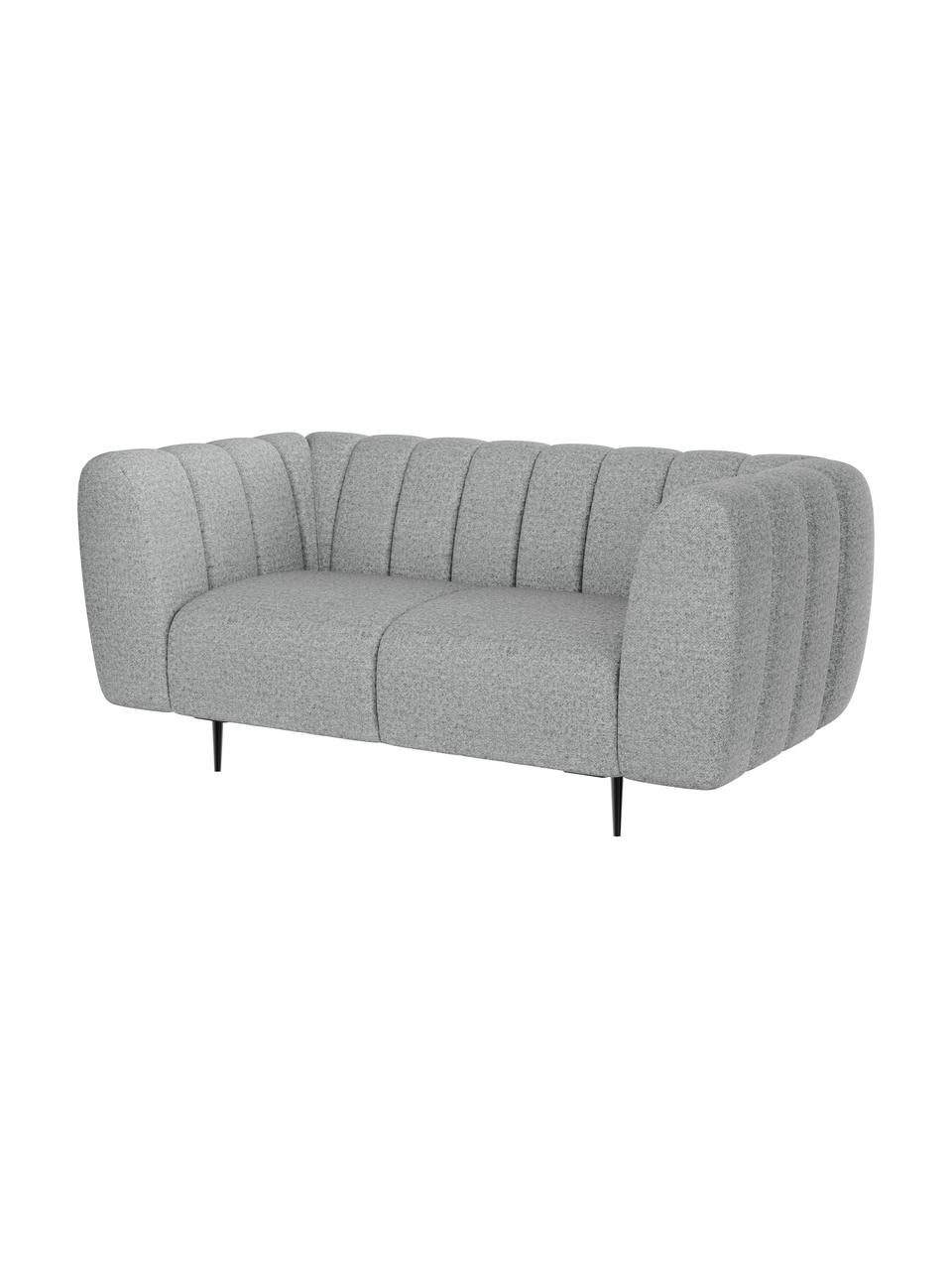 Sofa Shel (2-osobowa), Tapicerka: 100% poliester z uczuciem, Stelaż: drewno liściaste, drewno , Nogi: metal powlekany Dzięki tk, Jasny szary, S 170 x G 95 cm