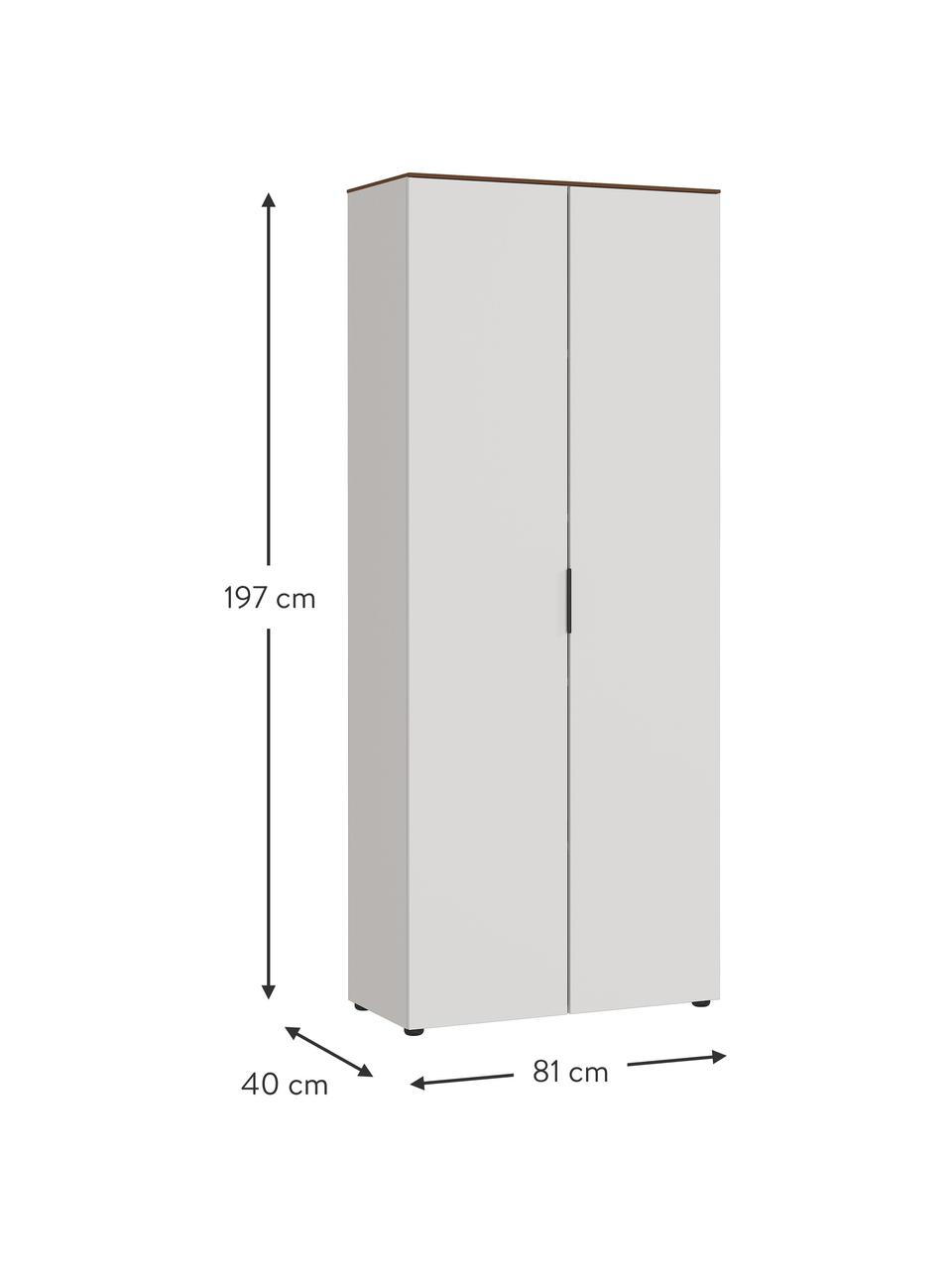 Armoire de bureau Ancona, Beige clair, bois effet noyer, larg. 81 x haut. 197 cm