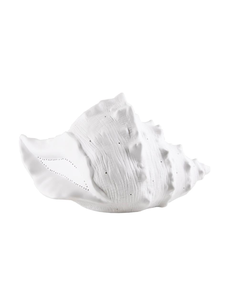 Lampa stołowa z ceramiki Seashell, Biały, S 30 x W 15 cm