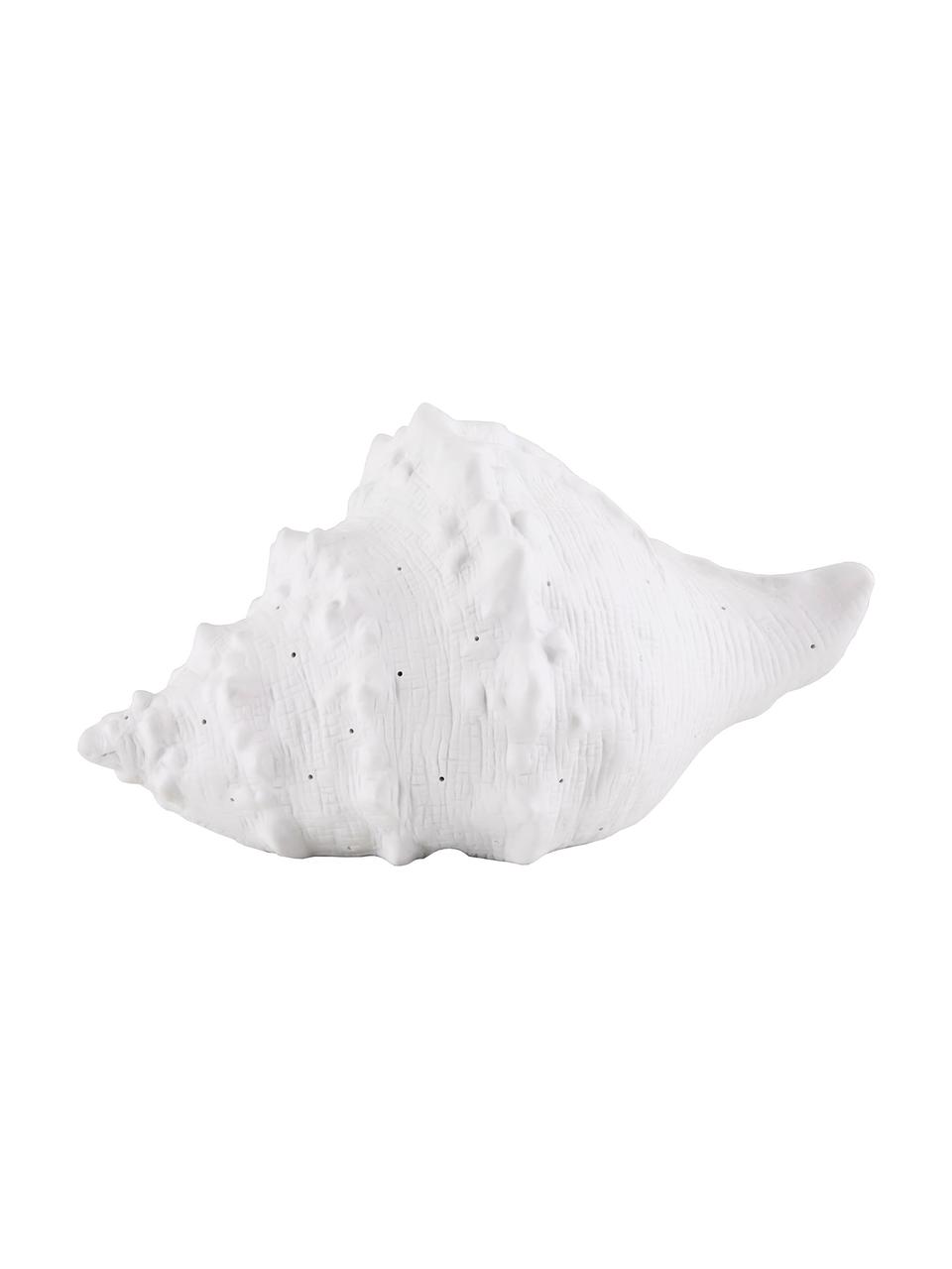 Lampa stołowa z ceramiki Seashell, Biały, S 30 x W 15 cm