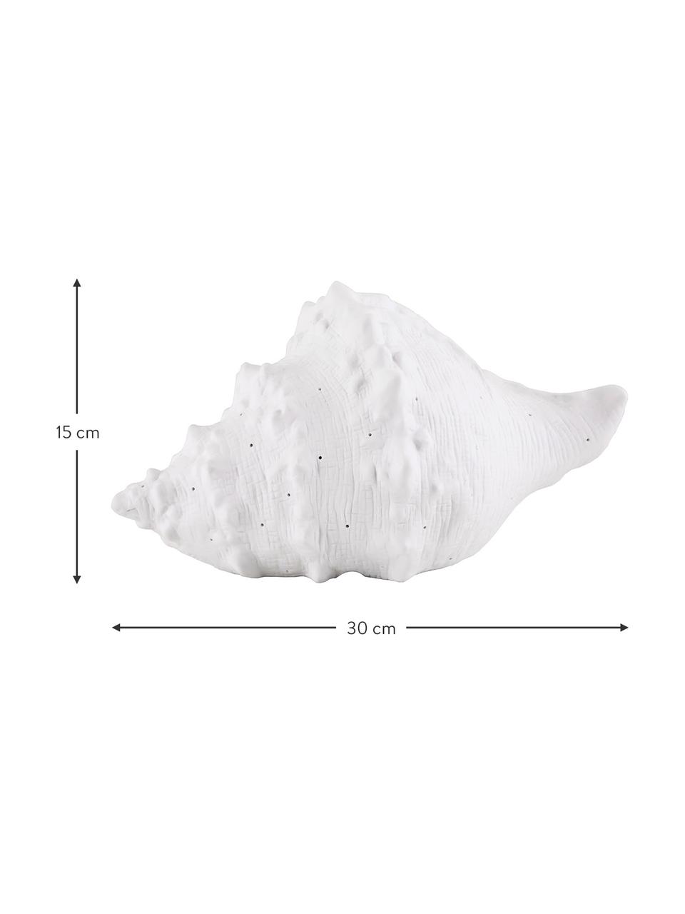 Lampa stołowa z ceramiki Seashell, Biały, S 30 x W 15 cm