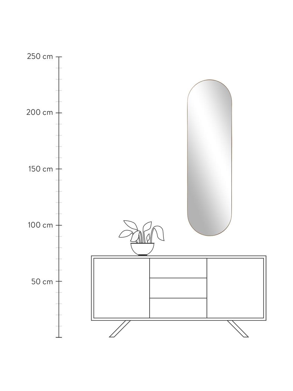 Ovale wandspiegel Lucia, Lijst: metaal, Goudkleurig, B 40 x H 140 cm