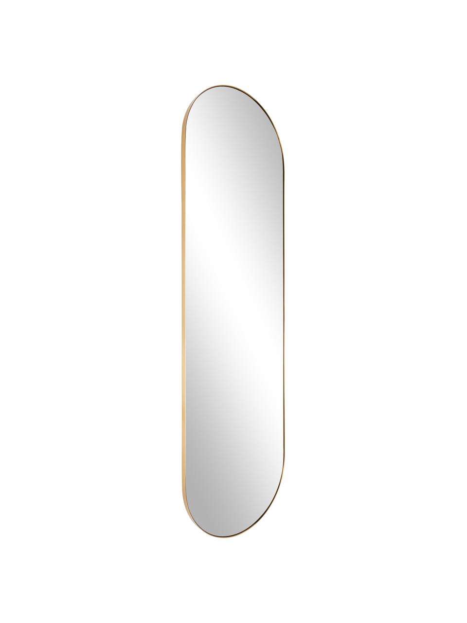 Oválné nástěnné zrcadlo se zlatým kovovým rámem Lucia, Zlatá, Š 40 cm, V 140 cm