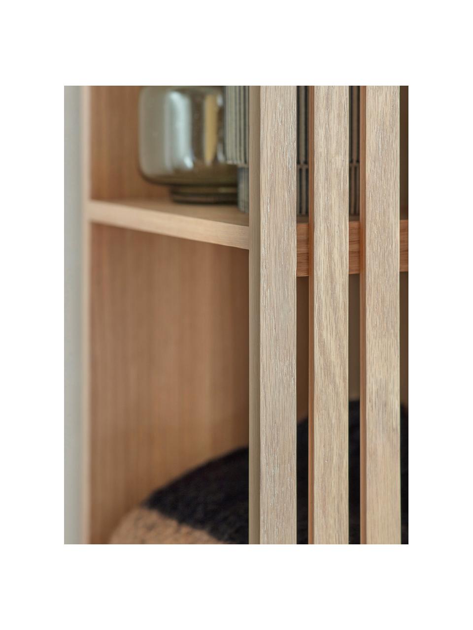 Armario de madera Okayama, Estructura: tablero de fibras de dens, Marrón de roble, negro, An 80 x Al 175 cm