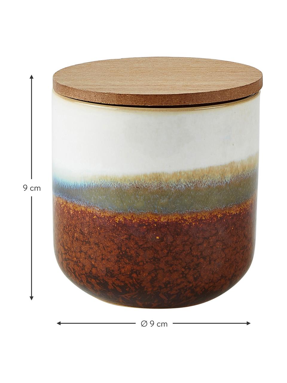 Vela perfumada Coconut Beach (coco), Recipiente: cerámica, Tapa: tablero de fibras de dens, Marrón, blanco, Ø 9 x Al 9 cm