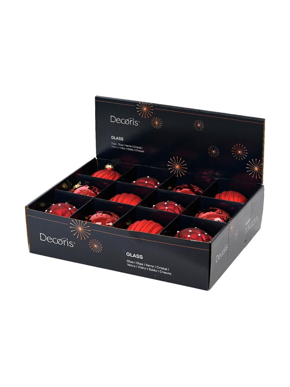 Set 12 palline di Natale Wine, Vetro, Rosso scuro, Ø 10 cm