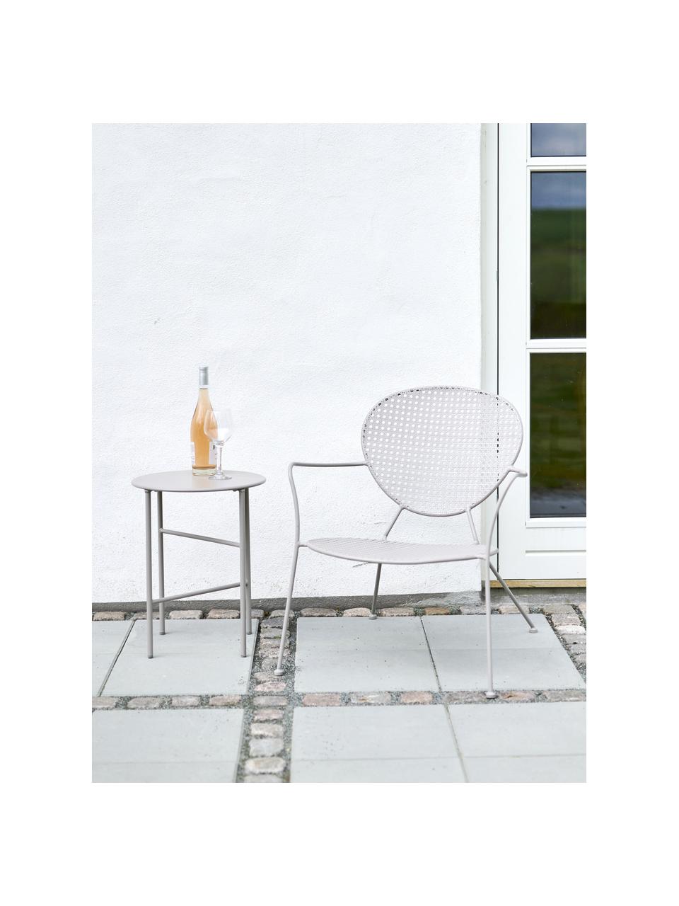 Tavolo da giardino rotondo Summer, Metallo rivestito, Grigio, Ø 40 x Alt. 50 cm