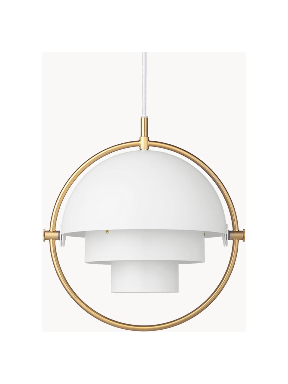 Hanglamp Multi-Lite, Lamp: gepoedercoat aluminium, Wit, messing, Ø 23 x H 28 cm