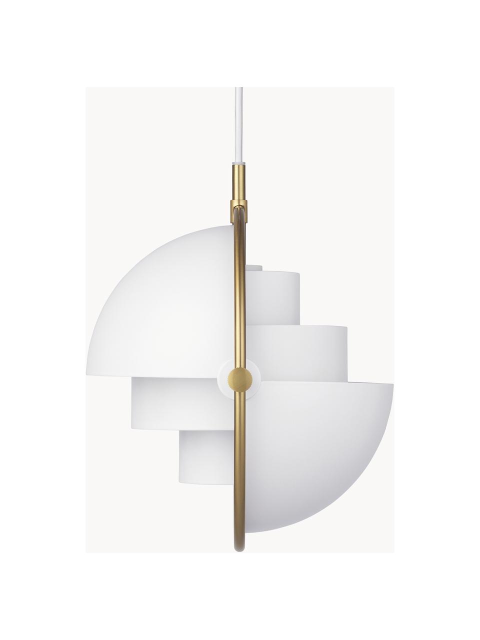 Hanglamp Multi-Lite, Lamp: gepoedercoat aluminium, Wit, messing, Ø 23 x H 28 cm