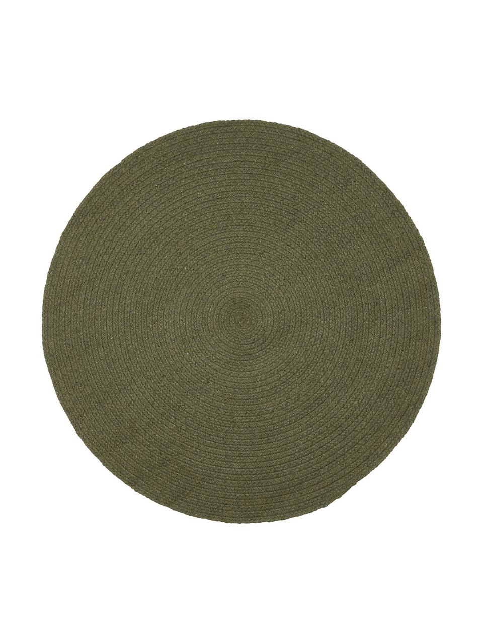 Okrągły dywan z bawełny z recyklingu Moon, Bawełna z recyklingu, Khaki, Ø 90 cm (Rozmiar XS)