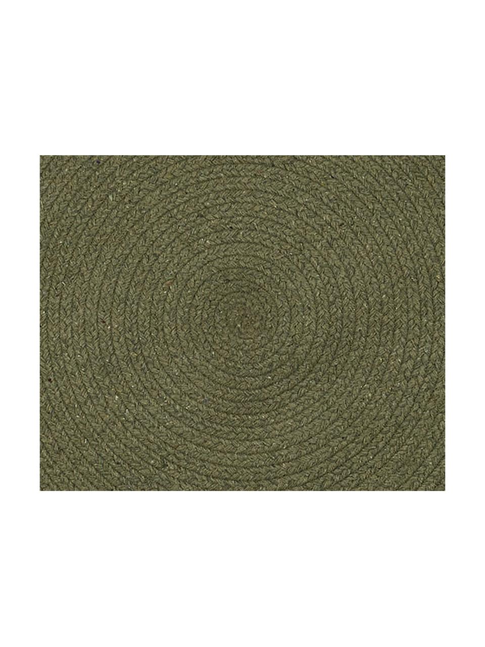 Runder Teppich Moon aus recycelter Baumwolle, 100% Recycelte Baumwolle, Khaki, Ø 90 cm (Größe XS)