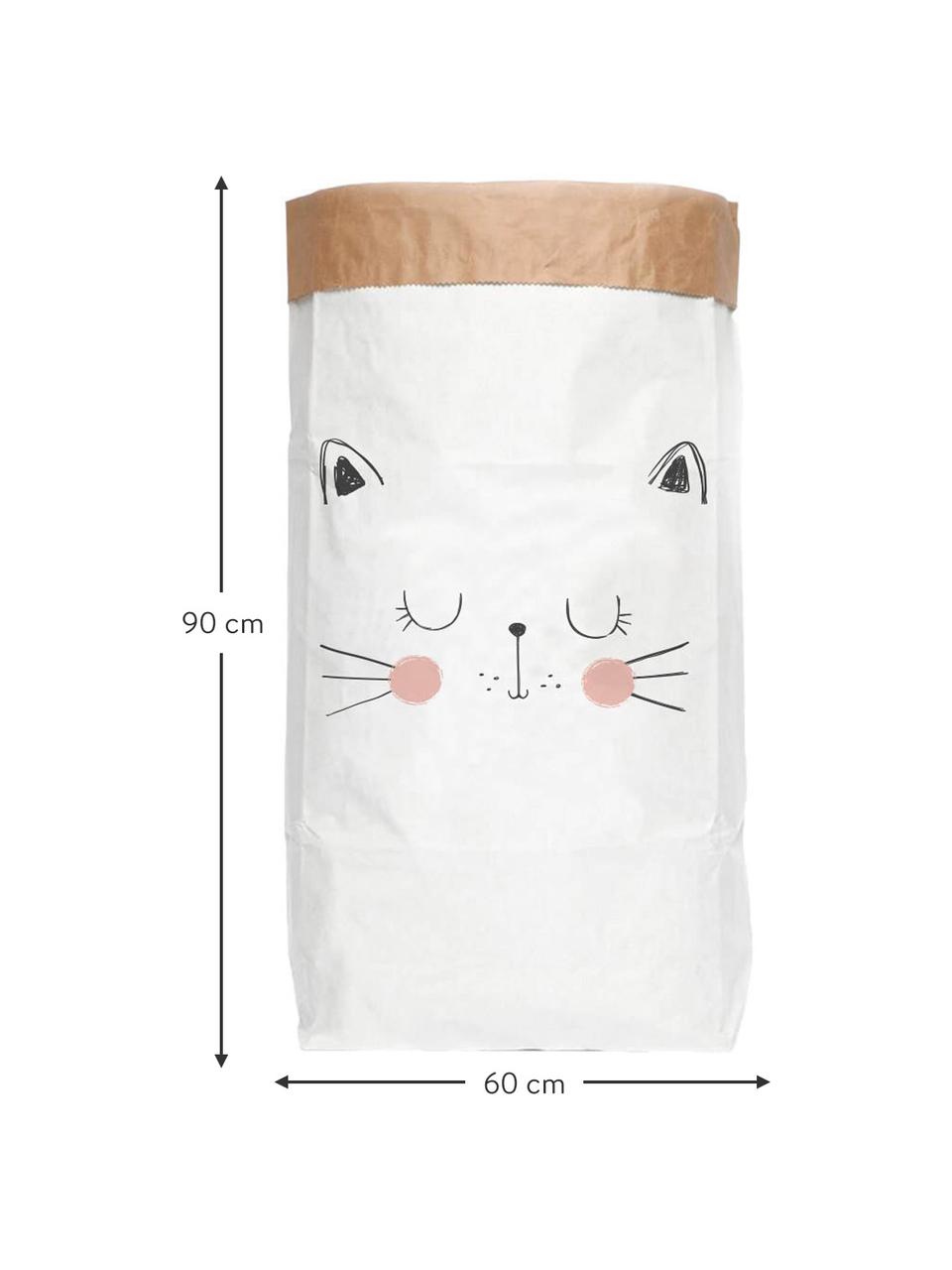 Torba do przechowywania Cat, Papier recyklingowy, Biały, S 60 x W 90 cm