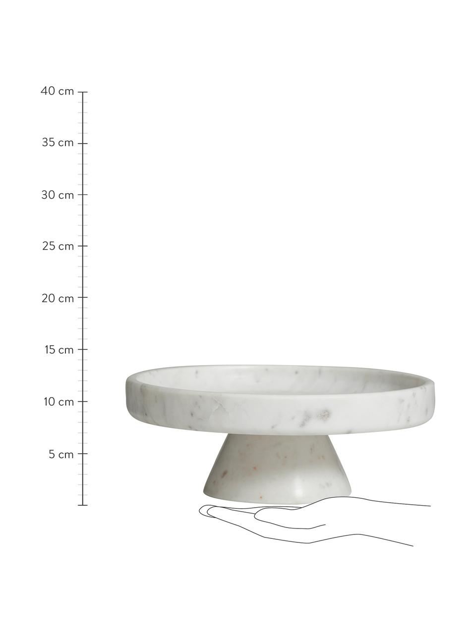 Alzatina marmorizzata Isop, Ø 30 cm, Marmo, Bianco marmorizzato, Ø 30 x Alt. 11 cm