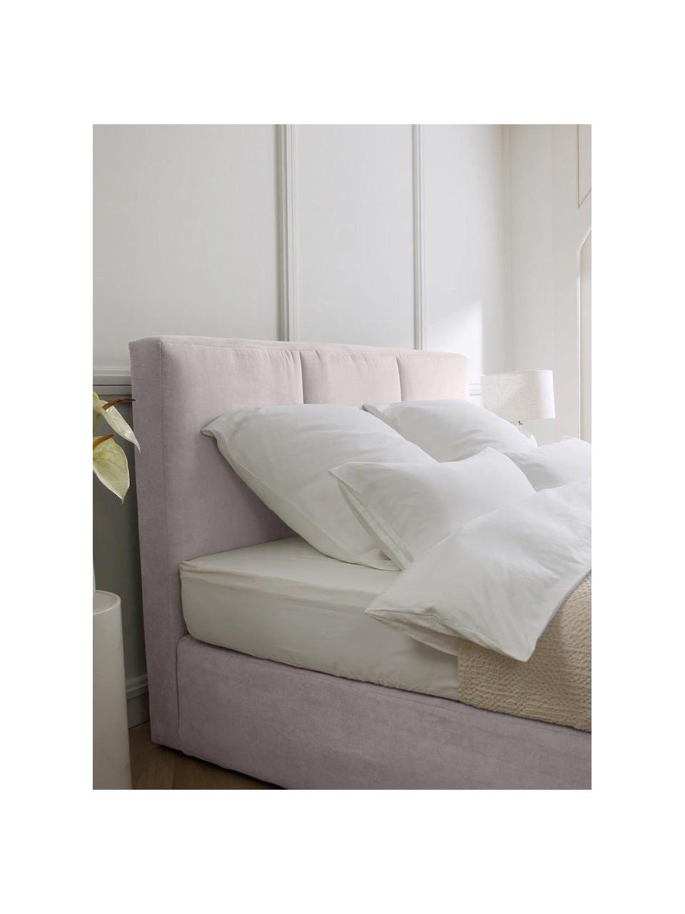 Letto boxspring Oberon, Superficie: nucleo a 5 zone di molle , Piedini: plastica Questo prodotto , Tessuto rosa chiaro, 140 x 200 cm, grado di durezza H2