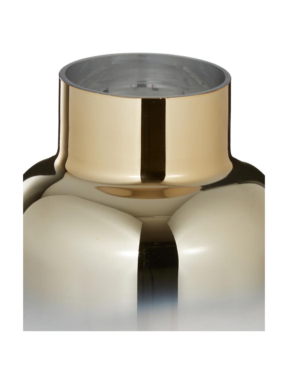 Mondgeblazen glazen vaas Uma met gouden glans, Gelakt glas, Transparant, goudkleurig, Ø 16 x H 35 cm