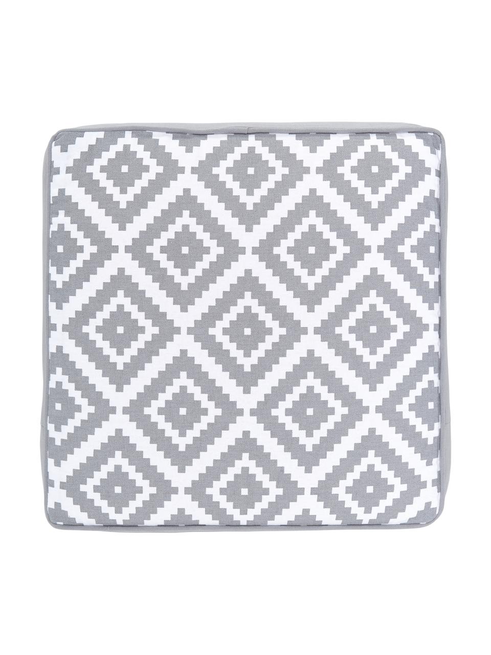 Cuscino sedia alto Miami, Rivestimento: 100% cotone, Grigio, bianco, Larg. 40 x Alt. 10 cm