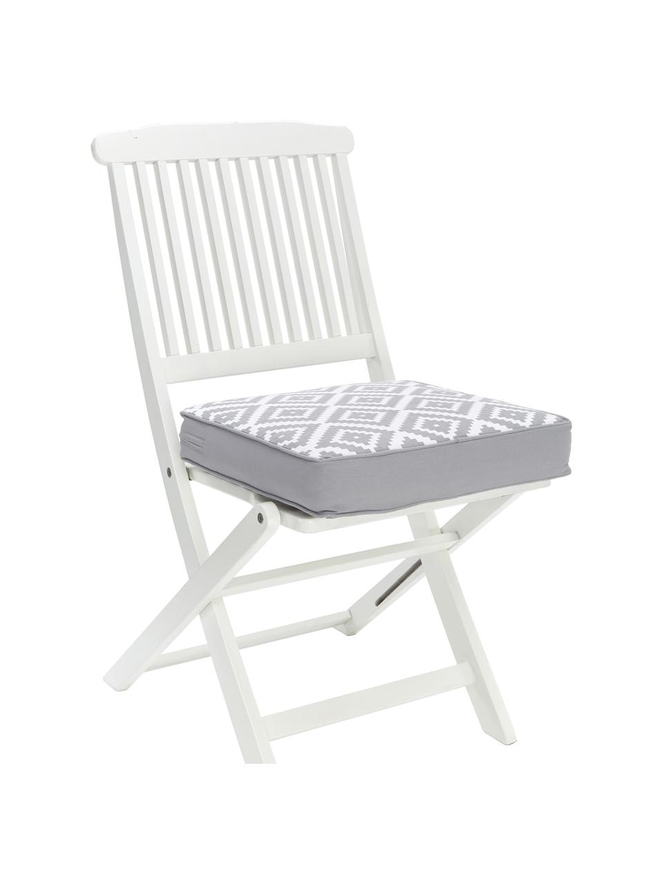 Wysoka poduszka na krzesło Miami, Szary, biały, S 40 x D 40 cm