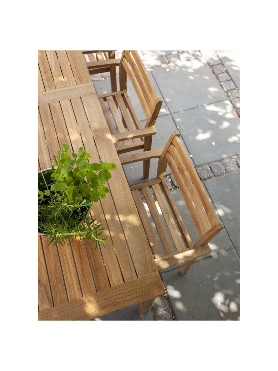 Stół ogrodowy z drewna tekowego Oxford, 210 x 90 cm, Drewno tekowe, Drewno tekowe, S 210 x G 90 cm