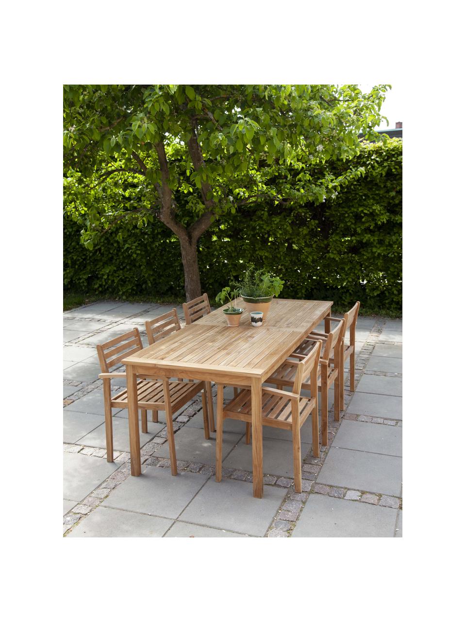 Gartentisch Oxford aus Teakholz, 210 x 90 cm, Teakholz, Teakholz, B 210 x T 90 cm