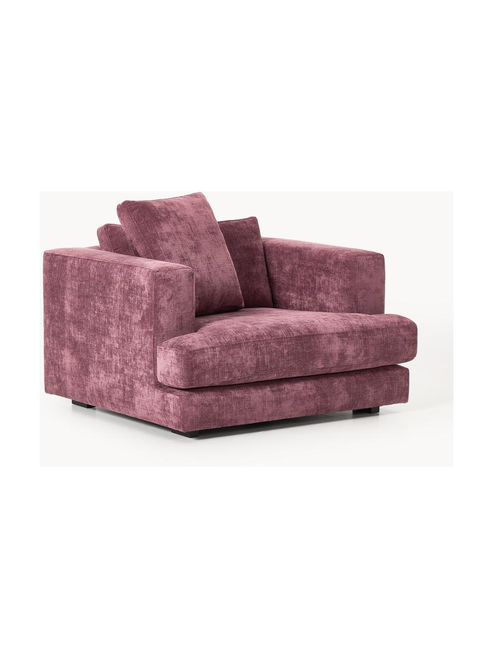 Sessel Tribeca, Bezug: 100 % Polyester Der strap, Gestell: Buchenholz, Kiefernholz, , Webstoff Aubergine, B 110 x T 100 cm