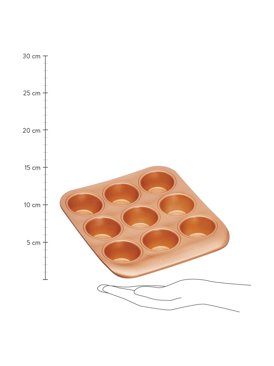 Teglia per muffin in rame Smart, Acciaio, ceramica, Dorato, Larg. 23 x Prof. 25 cm