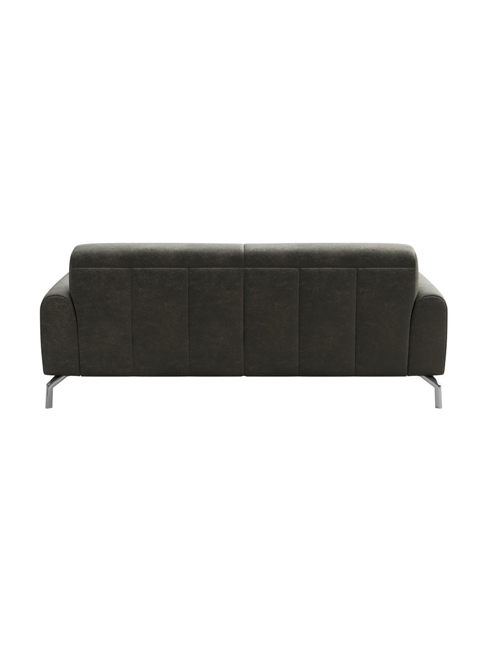 Sofa z imitacją skóry Puzo (2-osobowa), Tapicerka: 100% poliester imitujący , Nogi: metal lakierowany, Szary, S 170 x G 84 cm