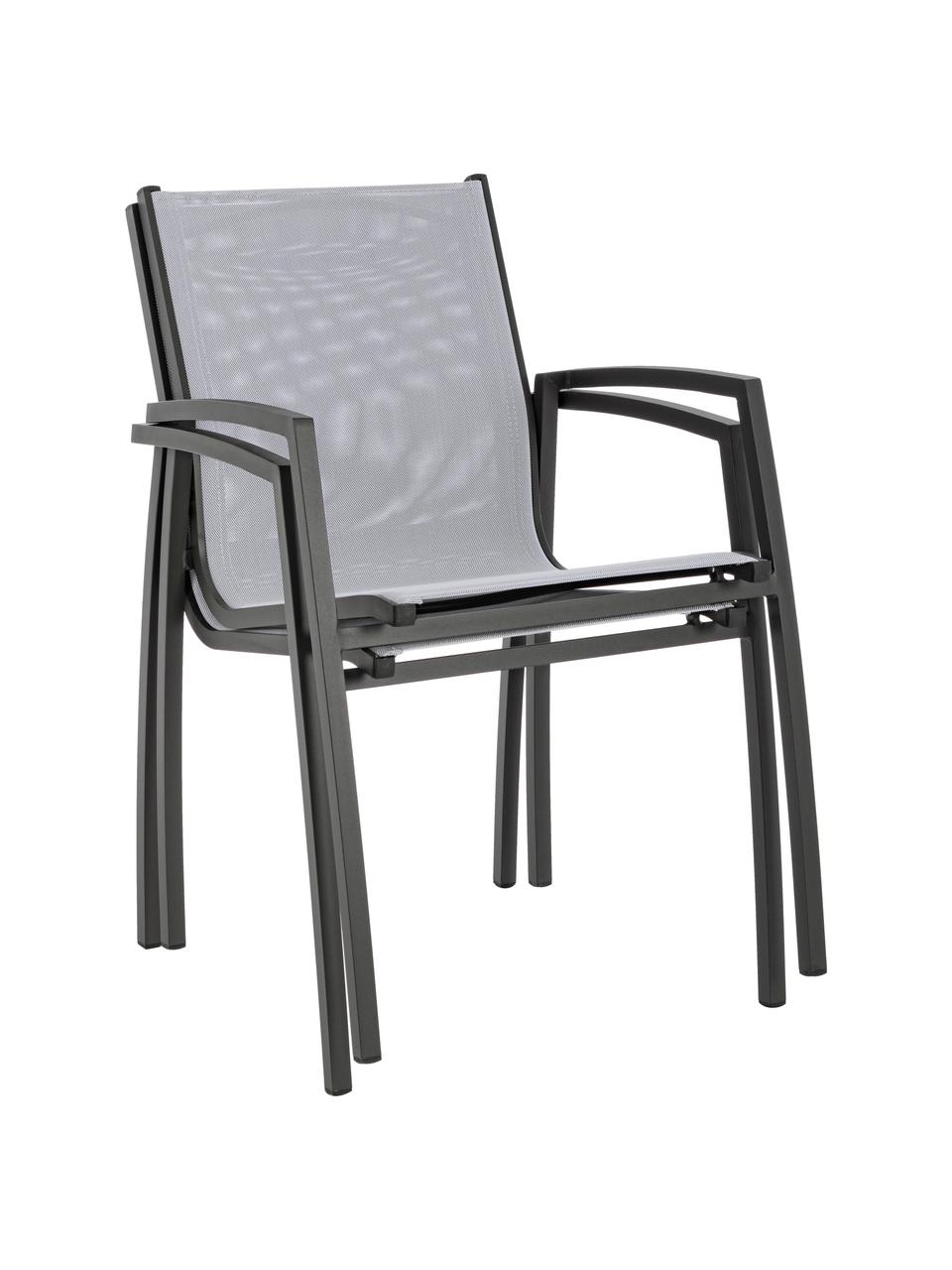 Tuinstoel Hilla Cloud, Zitvlak: kunststof, Frame: gepoedercoat aluminium, Antraciet, blauw, B 57 x D 61 cm