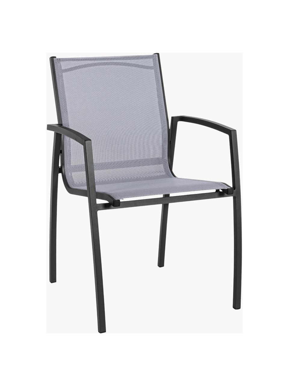 Sedia da giardino Hilla Cloud, Seduta: plastica, Struttura: alluminio verniciato a po, Grigio chiaro, antracite, Larg. 57 x Prof. 61 cm