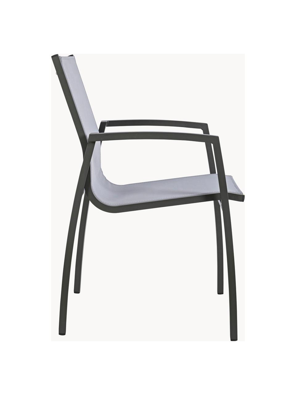 Krzesło ogrodowe Hilla Cloud, Stelaż: aluminium malowane proszk, Jasny szary, antracytowy, S 57 x G 61 cm