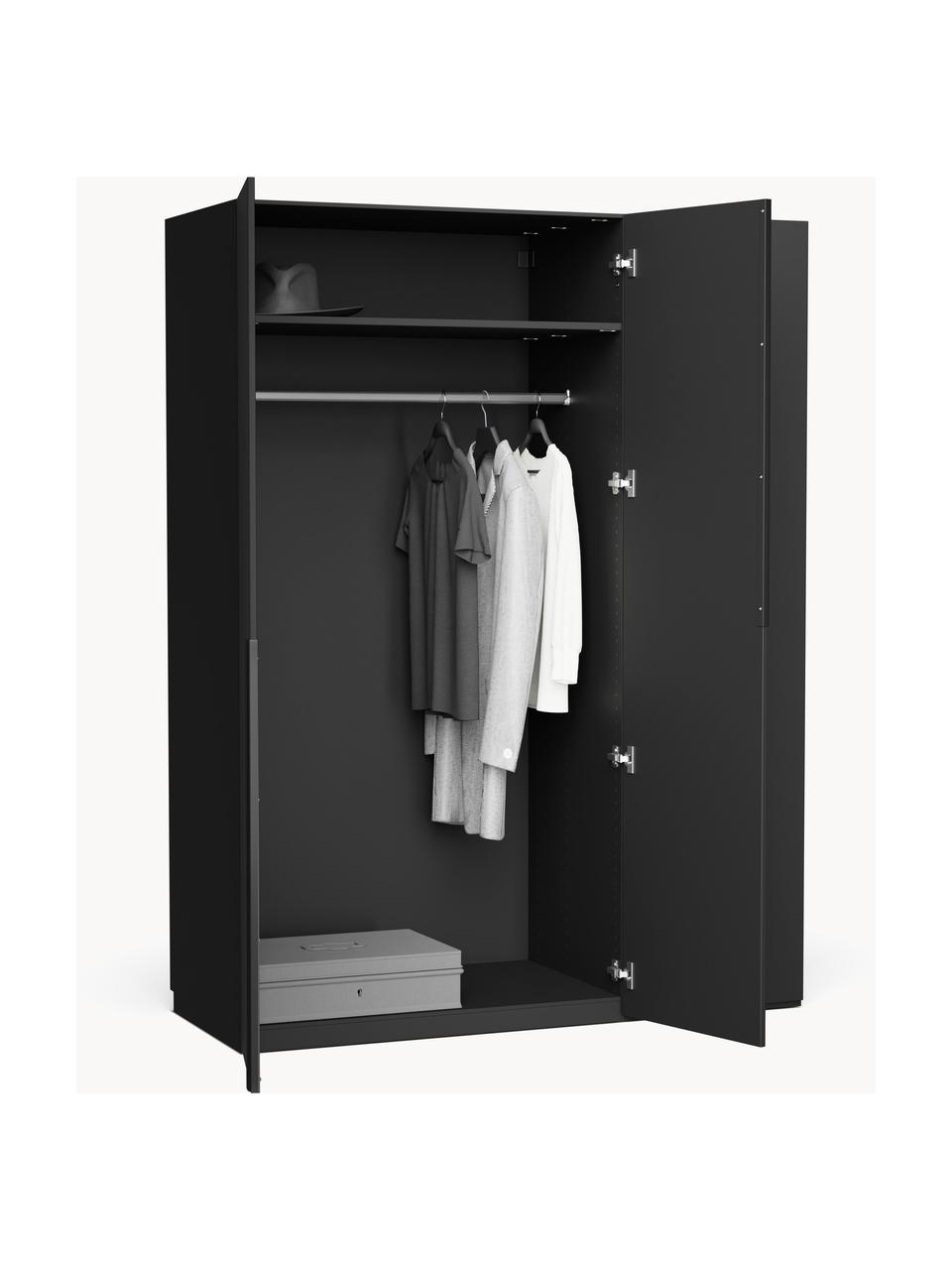 Armoire modulaire à portes battantes Leon, larg. 150 cm, plusieurs variantes, Noir, Basic Interior, larg. 150 x haut. 200 cm