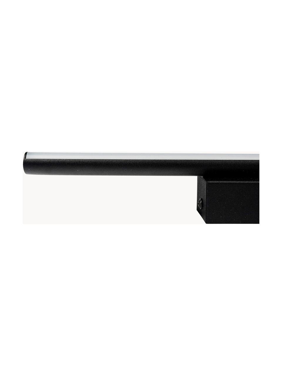 Aplique LED Linea, Pantalla: silicona, metal, con pint, Fijación: madera, Negro, Ø 5 x L 39 cm