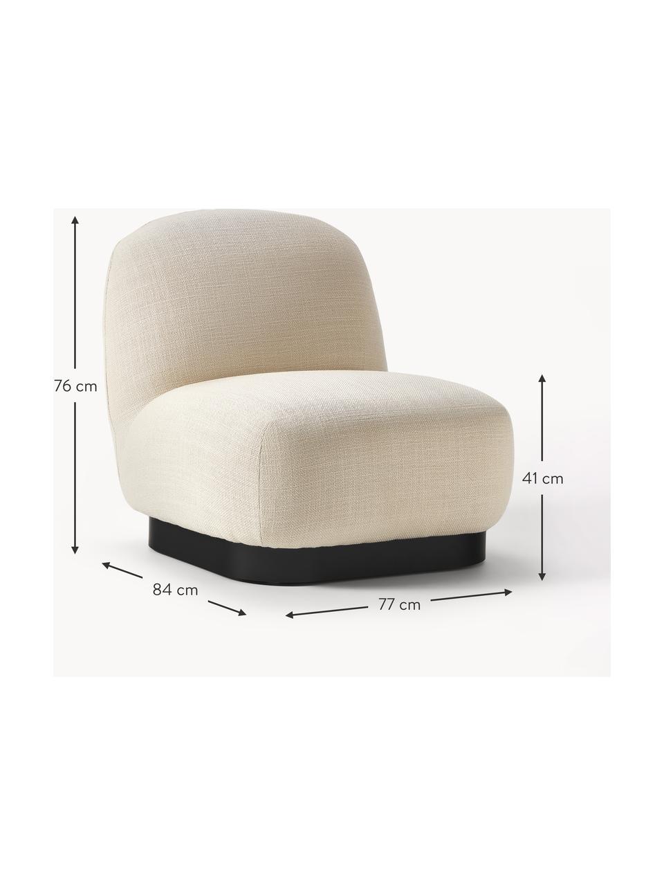 Cocktailsessel Elsie, Bezug: 84% Polyester, 16% Acryl , Gestell: Sperrholz, Webstoff Hellbeige, Schwarz, B 77 x T 84 cm