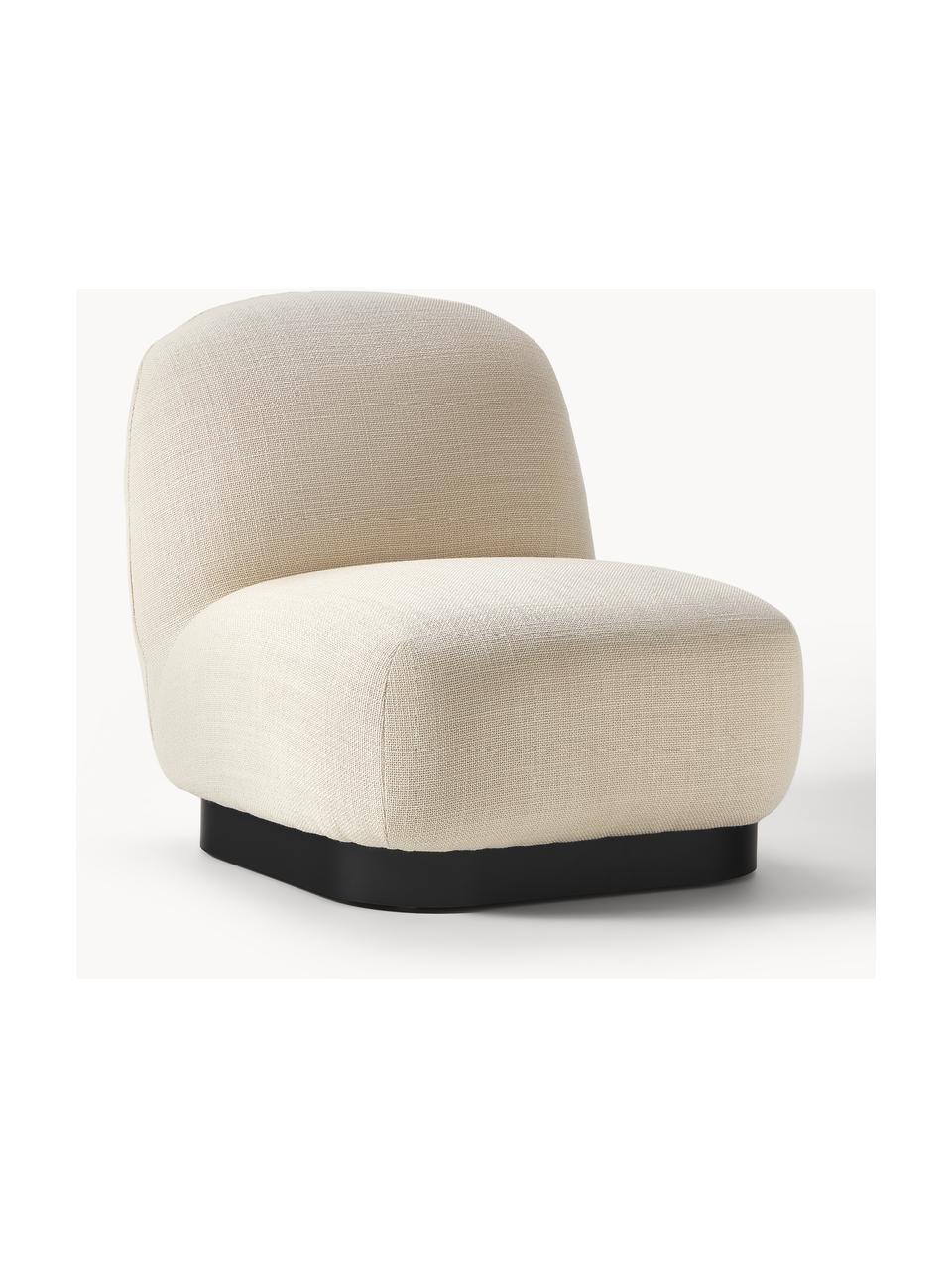 Cocktailfauteuil Elsie, Bekleding: 84% polyester, 16% acryl , Frame: multiplex, Voet: gecoat metaal, Geweven stof lichtbeige, zwart, B 77 x D 84 cm