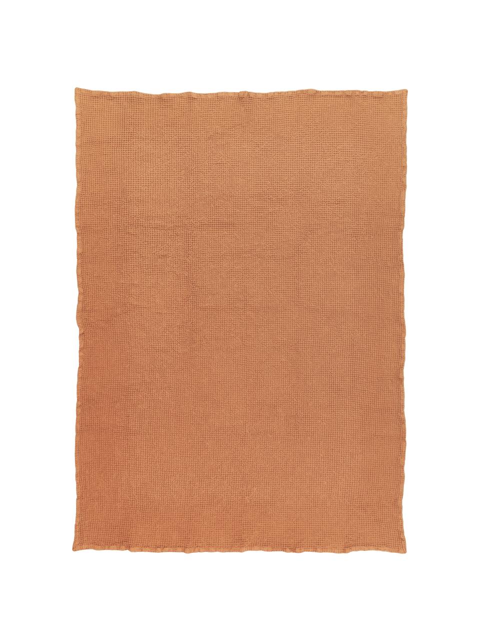 Narzuta z piki waflowej z bawełny Lois, 100% bawełna, Brązowy, S 260 x D 260 cm (do łóżek o wymiarach od 200 x 200 cm)