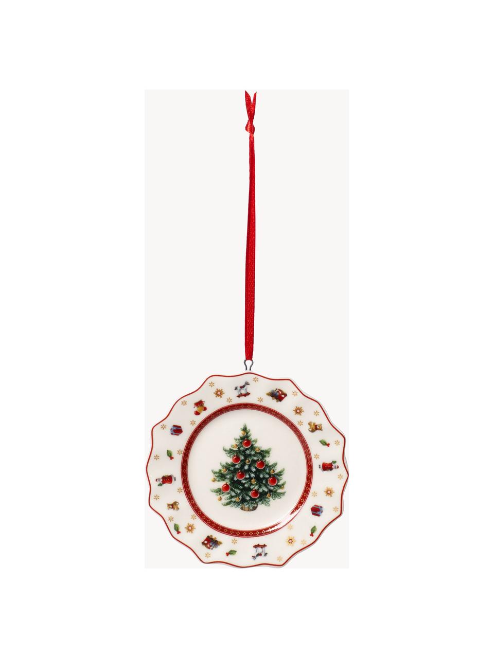 Set di 3 addobbi in porcellana per albero di Natale Toy's Delight, Porcellana Premium, Bianco, rosso, Set in varie misure