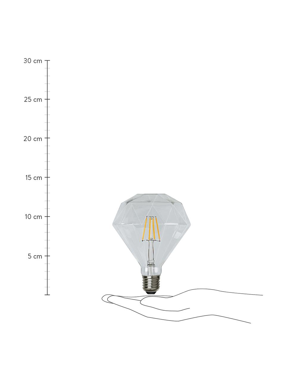 Bombilla E27, 320lm, blanco cálido, 1 ud., Ampolla: vidrio, Casquillo: níquel, Transparente, Ø 12 x Al 13 cm