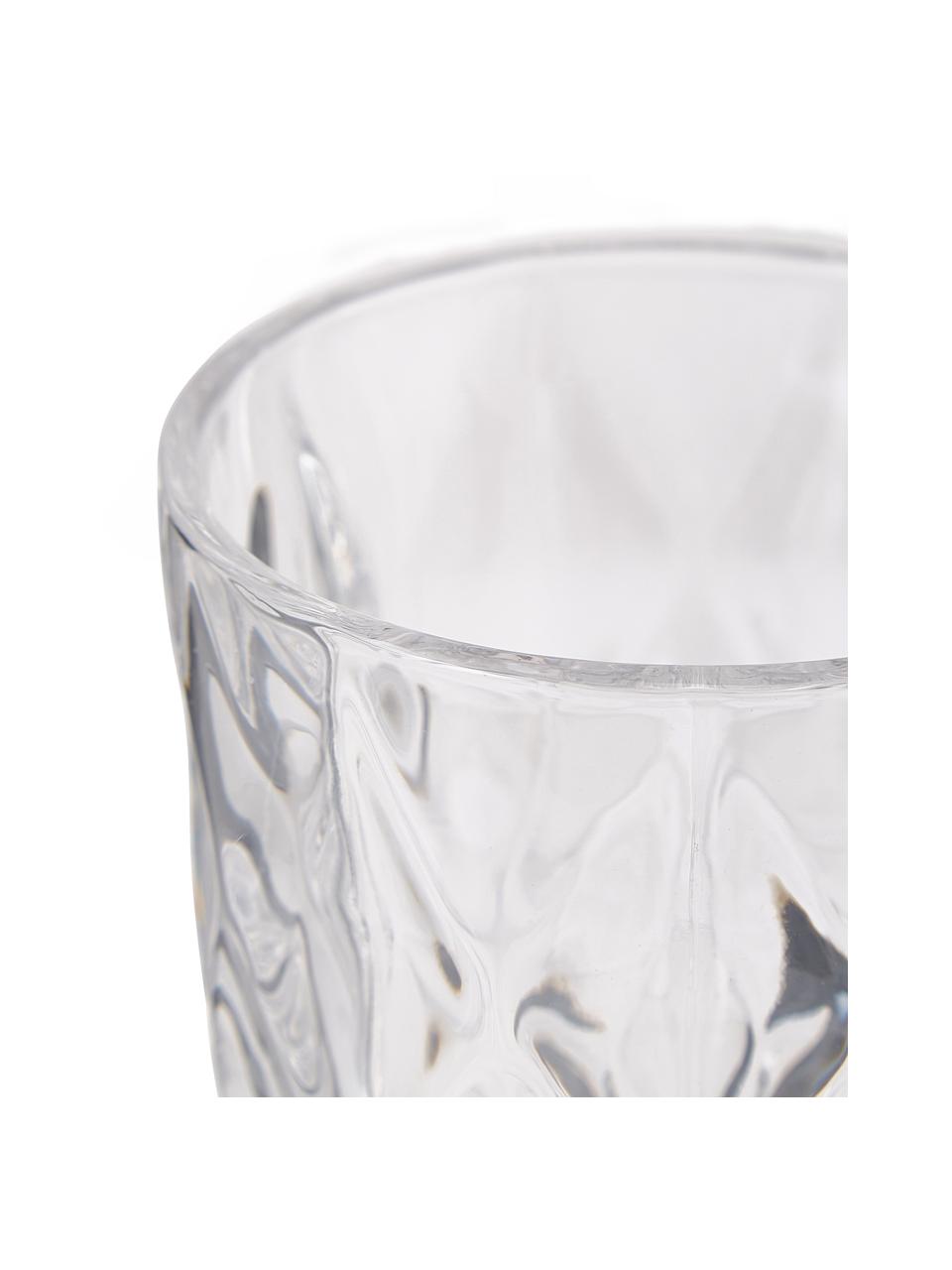 Bicchiere acqua con motivo in rilievo Colorado 4 pz, Vetro, Trasparente, Ø 8 x Alt. 10 cm