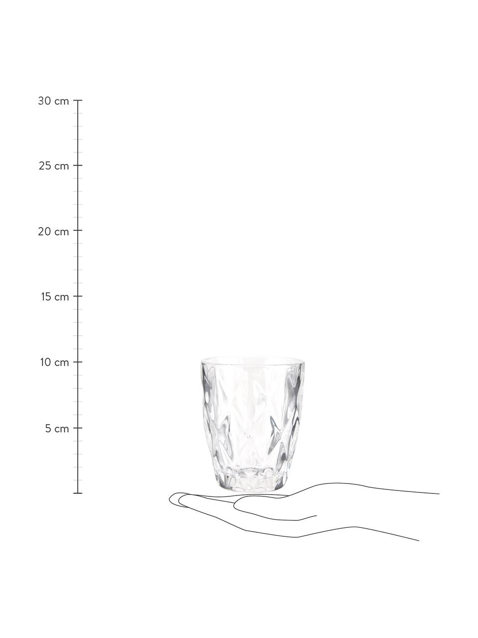 Waterglazen Colorado met structuurpatroon, 4 stuks, Glas, Transparant, Ø 8 x H 10 cm, 260 ml
