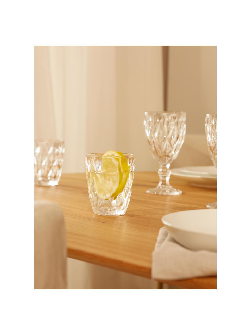 Verre à eau avec embossage décoratif Colorado, 4 pièces, Verre, Transparent, Ø 8 x haut. 10 cm