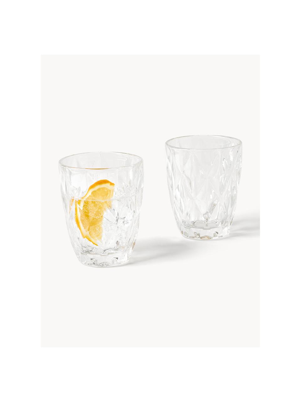 Bicchieri con motivo strutturato Colorado 4 pz, Vetro, Trasparente, Ø 8 x Alt. 10 cm, 260 ml