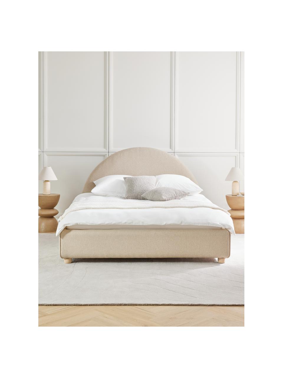 Lit matelassé Ebba, Tissu beige foncé, 140 x 200 cm