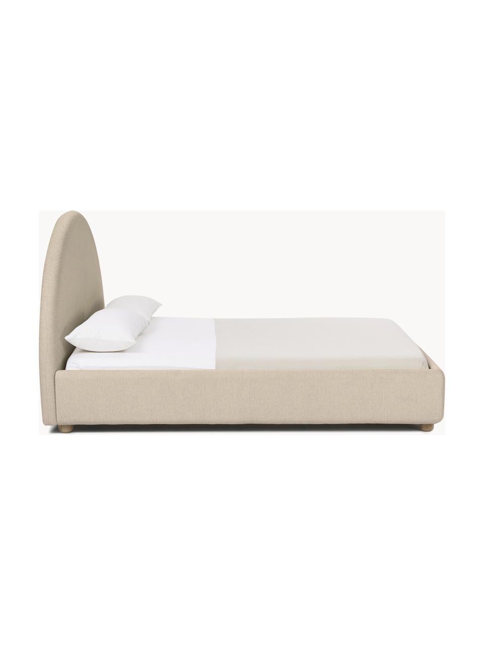 Cama tapizada Ebba, Tapizado: 100% polipropileno Alta r, Patas: metal con pintura en polv, Patas: madera de pino macizo Est, Tejido beige, An 140 x L 200 cm