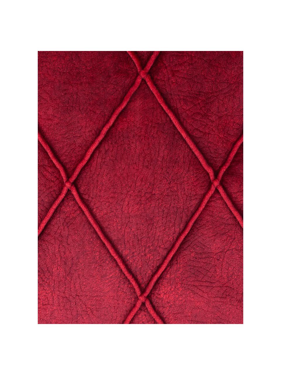 Federa arredo con motivo a diamante Combo, Poliestere, Rosso scuro, Larg. 40 x Lung. 40 cm