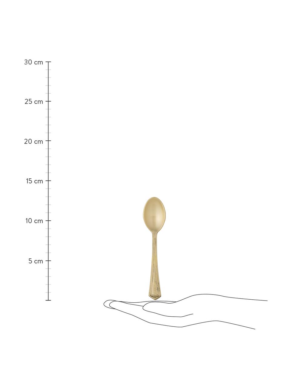 Goudkleurige Lepelsset Meloua, 3-delig, Messingkleurig, Mat goudkleurig, L 13 cm