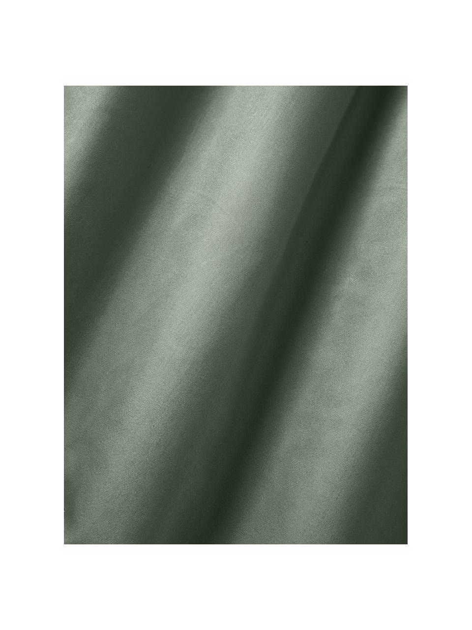 Drap-housse en satin de coton pour surmatelas Premium, Vert foncé, larg. 90 x long. 200 cm, haut. 15 cm